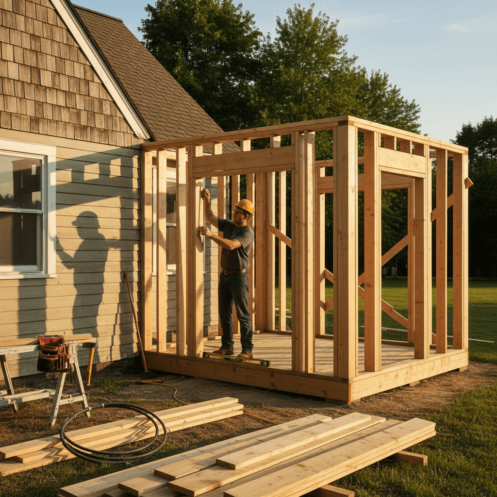 Addition framing and construction work on residential home
