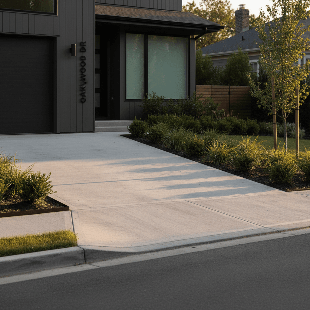 New residential driveway installation
