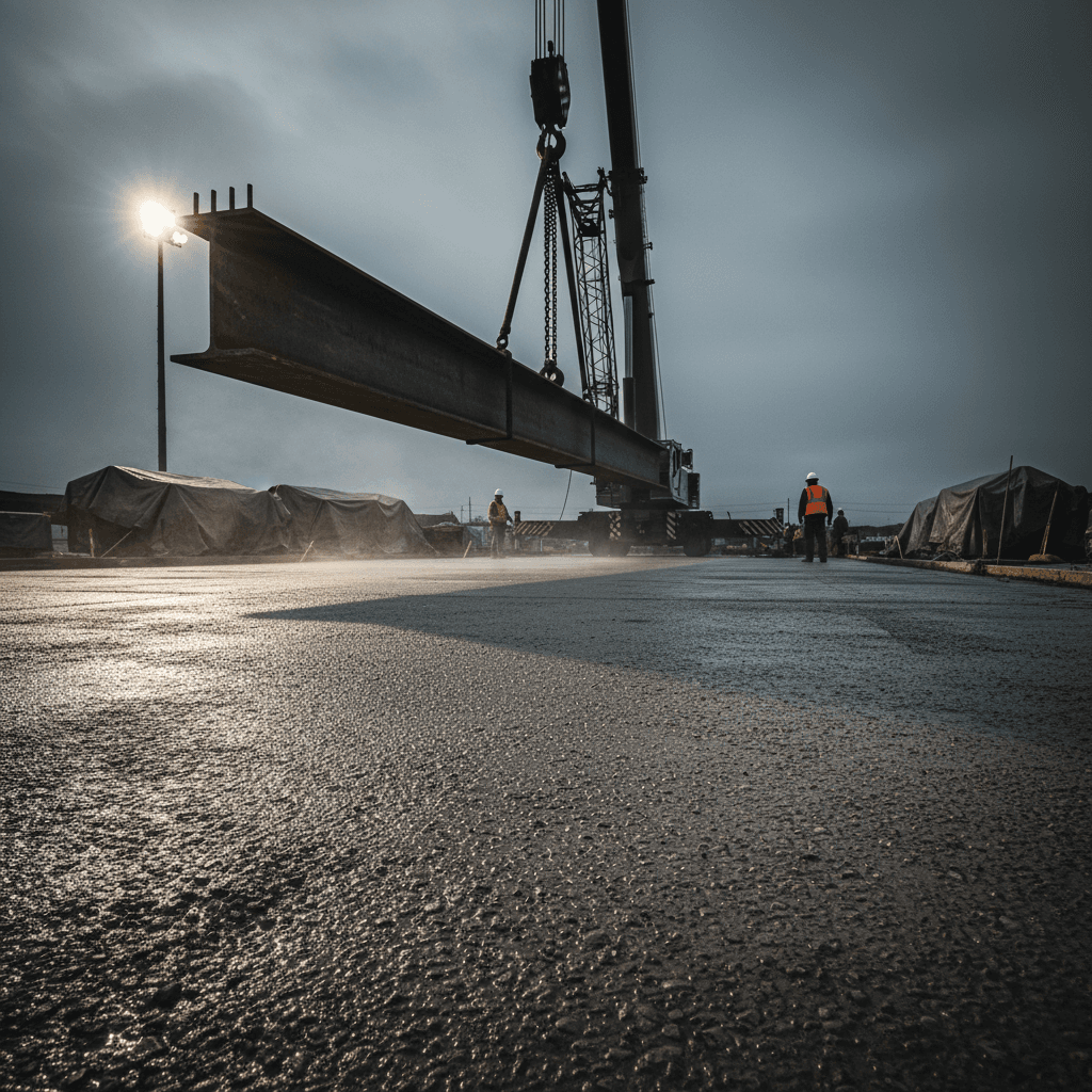 Commercial concrete slab and equipment foundation