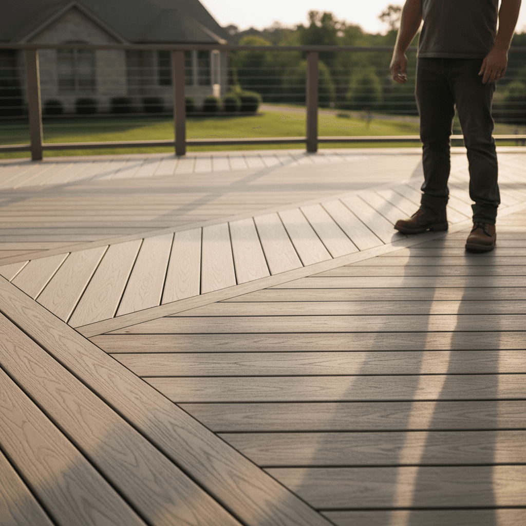 Finished residential deck construction