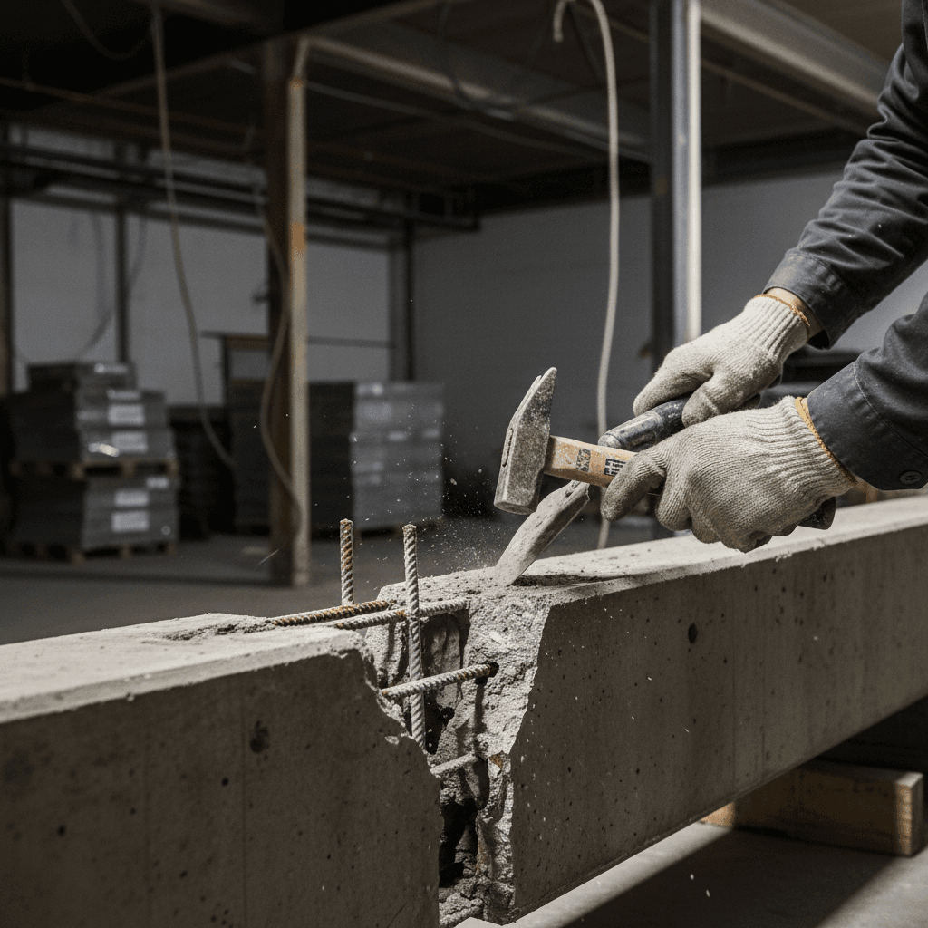 Structural repair work in progress